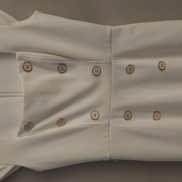 WHITE HOUSE BLACK MARKET Winter White Capped Sleeve Button Sheath Dress - Picture 5 of 13